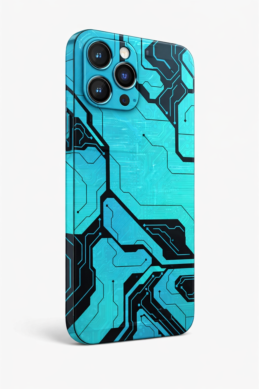 Blue circuit design mobile skin